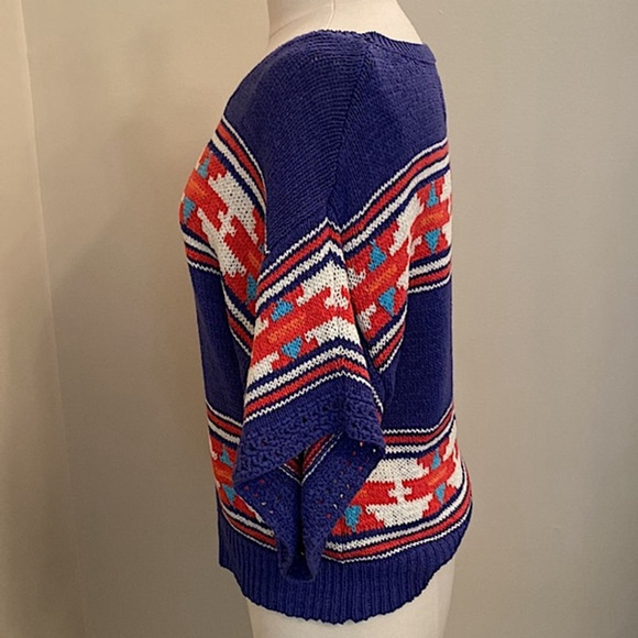 American Eagle Outfitters Aztec Dolman Sleeves Scoop Neck Knit Sweater Size L - Picture 5 of 9